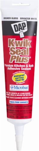 DAP® Kwik Seal Plus® Kitchen and Bath Adhesive Caulk with Microban® - Gloss White Perspective: front