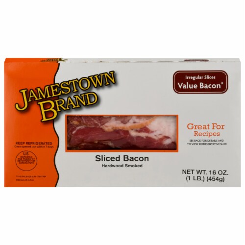 Jamestown Brand Ready to Cook Bacon Ends and Pieces Perspective: front
