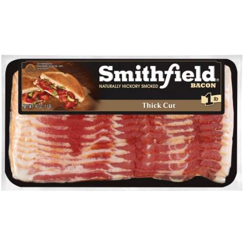 Smithfield® Thick Cut Naturally Hickory Smoked Bacon Perspective: front