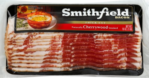 Smithfield Naturally Cherrywood Smoked Thick Cut Bacon Perspective: front