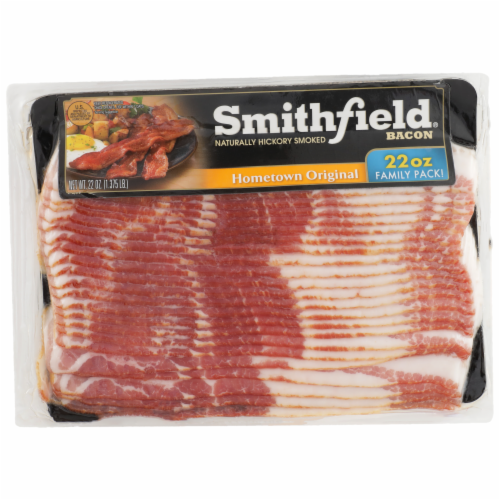 Smithfield Hometown Original Hickory Smoked Bacon Perspective: front