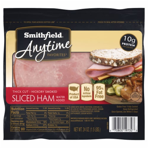 Smithfield® Hickory Smoked Sliced Ham Perspective: front