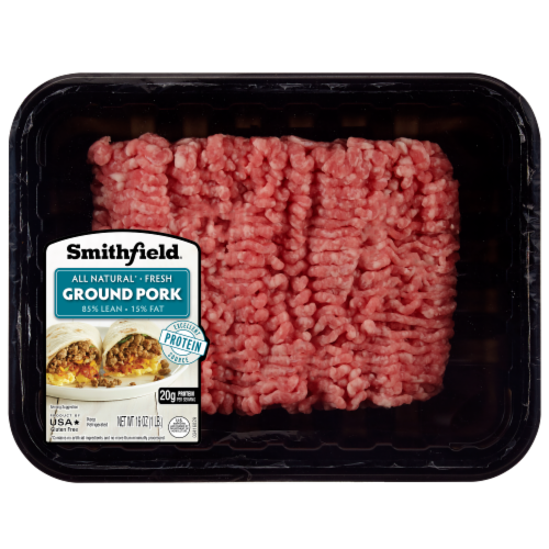 Smithfield® 85% Lean 15% Fat Ground Pork Perspective: front
