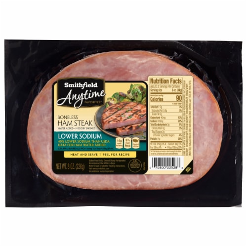 Smithfield® Lower Sodium Boneless Ham Steak Perspective: front