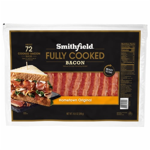 Smithfield Fully Cooked Hometown Original Bacon Perspective: front