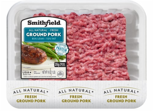 Smithfield® All Natural 85% Lean Ground Pork Perspective: front