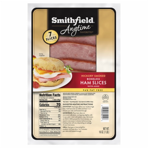 Smithfield® Hickory Smoked Boneless Ham Slices Perspective: front