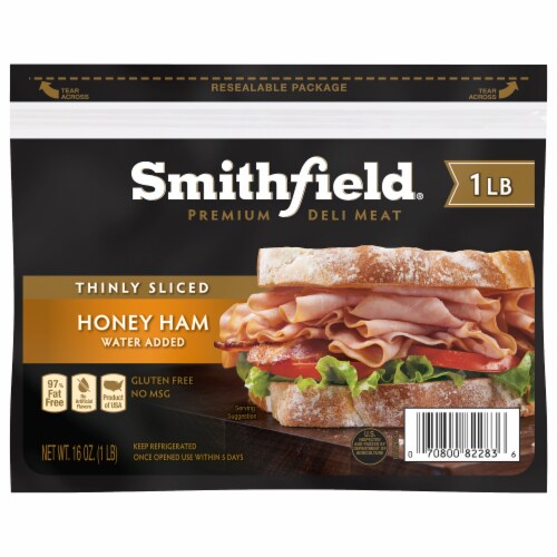Smithfield® Thinly Sliced Honey Ham Deli Meat Perspective: front