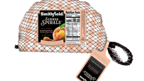 Smithfield® Summer Spirals™ Sweet Summer Peach Glaze Quarter Boneless Sliced Spiral Ham Perspective: front