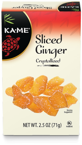 Ka-Me Sliced Crystallized Ginger Perspective: front