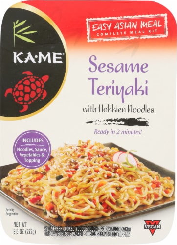 Ka-Me® Sesame Teriyaki with Hokkien Noodles Meal Kit Perspective: front