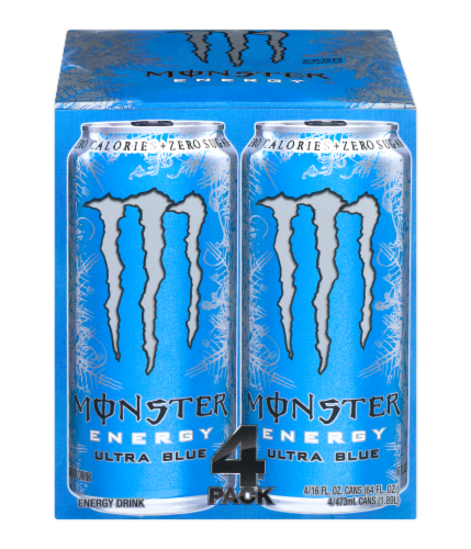 Monster Ultra Blue Energy Drink Perspective: front