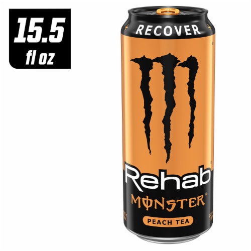 Monster® Rehab Peach Energy Drink Can Perspective: front