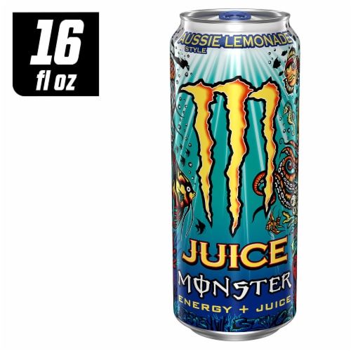 Monster Juice Aussie Style Lemonade Energy Drink Perspective: front