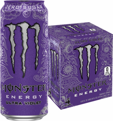 Monster® Zero Sugar Ultra Violet Energy Drink Multipack Cans Perspective: front