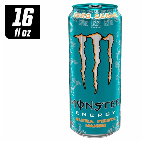 Monster® Zero Sugar Ultra Fiesta Mango Energy Drink Can Perspective: front