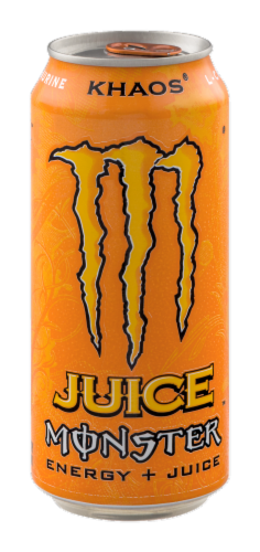 Monster Khaos Energy Juice Perspective: front