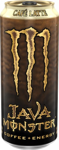 Monster® Java Cafe Latte Coffee Energy Drink Can Perspective: front