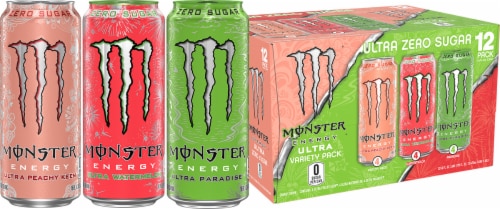 Monster Ultra Zero Sugar Energy Drink Variety Pack Perspective: front