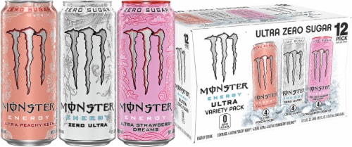 Monster® Zero Sugar Ultra Energy Drink Variety Pack Cans Perspective: front