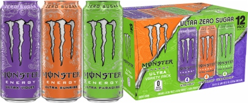 Monster® Zero Sugar Ultra Energy Drink Variety Pack Cans Perspective: front