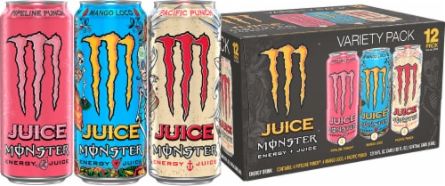 Juice Monster® Energy Drink Variety Pack Cans Perspective: front