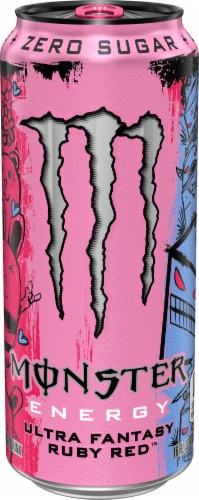 Monster® Zero Sugar Ultra Fantasy Ruby Red Energy Drink Can Perspective: front