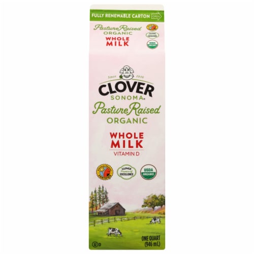 Organic Whole Milk Vitamin D Quart Perspective: front
