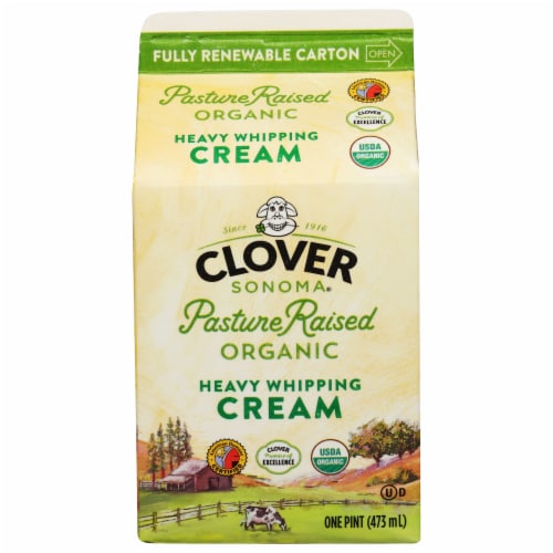 Clover Organic Farms Heavy Whipping Cream Perspective: front