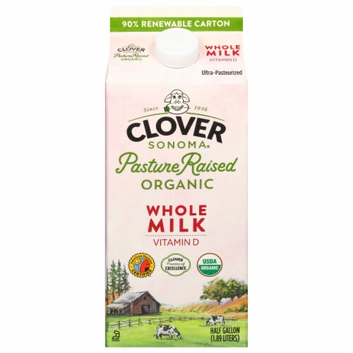 Clover Organic Vitamin D Whole Milk Perspective: front