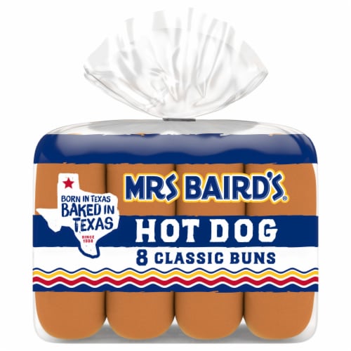 Mrs Baird's White Sliced Classic Buns Perspective: front