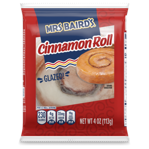 Mrs. Baird's® Glazed Individual Cinnamon Roll Perspective: front