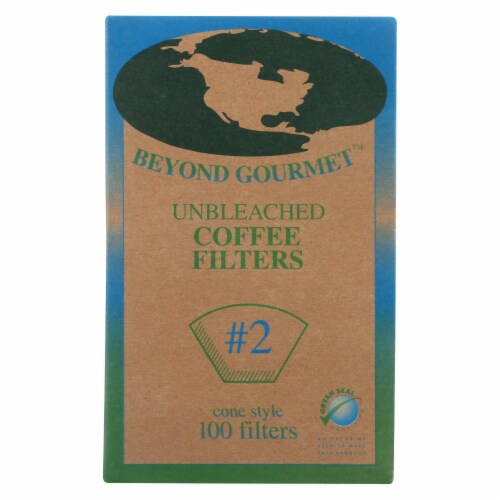 Beyond Gourmet Coffee Filters - Cone - Unbleached - Number 2 - 100 Count Perspective: front