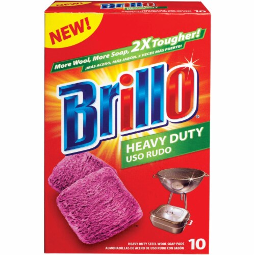 Brillo Heavy Duty Steel Wool Scouring Pad (10 Count) 23366, 1 Baker’s