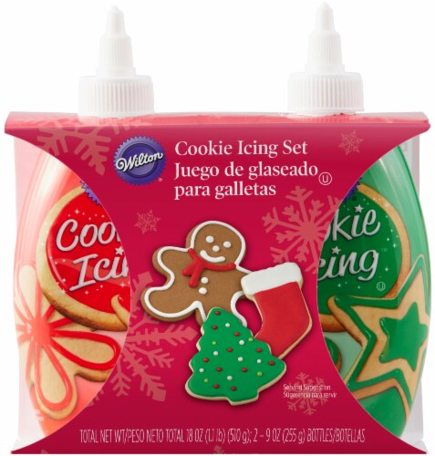 Cookie Icing 9oz 2/Pkg-Red/Green Perspective: front