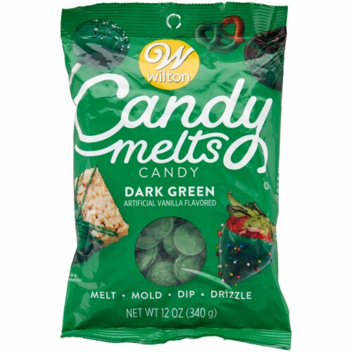 Wilton 12 oz Dark Green Candy Melts Perspective: front