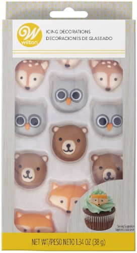 Icing Decorations 12/Pkg-Camping Adventures - Woodland Animals Perspective: front