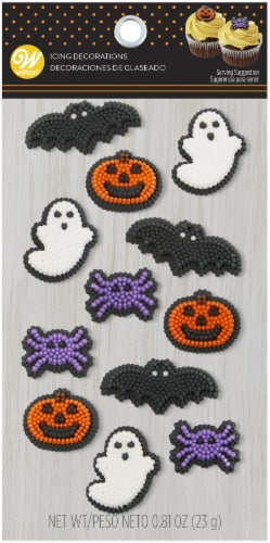 Dot Matrix Icing Decorations 12/Pkg-Spider And Jack-O'-Lantern Perspective: front