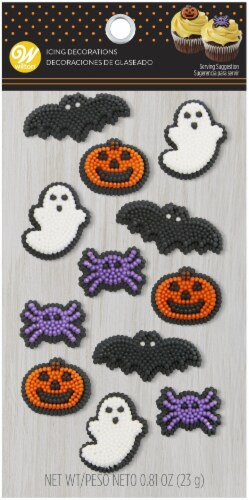 Dot Matrix Icing Decorations 12/Pkg-Spider And Jack-O'-Lantern Perspective: front
