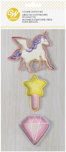 Cookie Cutter 3/Pkg-Unicorn, Wand, Diamond Perspective: front