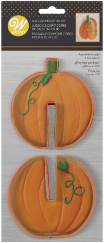 Metal Cookie Cutter Set 2/Pkg-3D Pumpkin Perspective: front