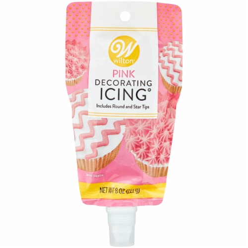 Wilton® Pink Decorating Icing with Tips Perspective: front