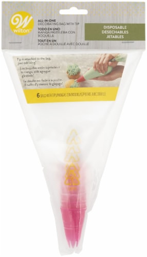 All-In-One Disposable Decorating Bags W/Tips 6pcs-12 Perspective: front