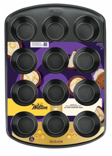 Wilton™ Gold Non-Stick Muffin Pan Perspective: front