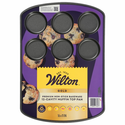 Wilton® Gold Non-Stick Muffin Top Pan Perspective: front