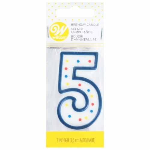 Wilton® Numeral 5 Birthday Candle Perspective: front