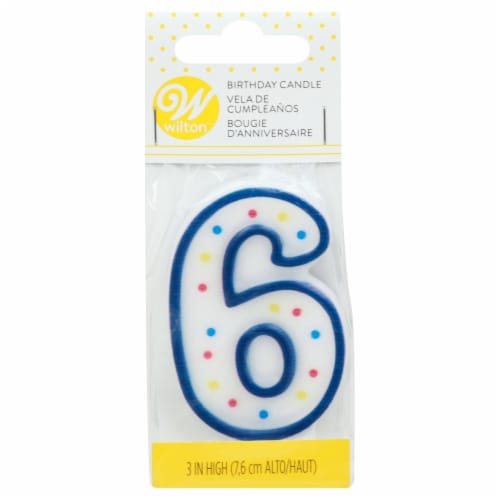 Wilton Numeral 6 Birthday Candle Perspective: front