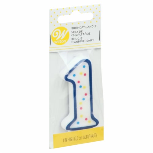 Wilton Numeral 1 Birthday Candle Perspective: front