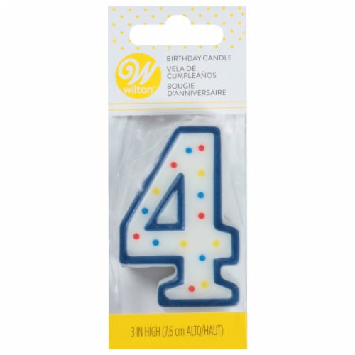 Wilton Numeral 4 Birthday Candle Perspective: front