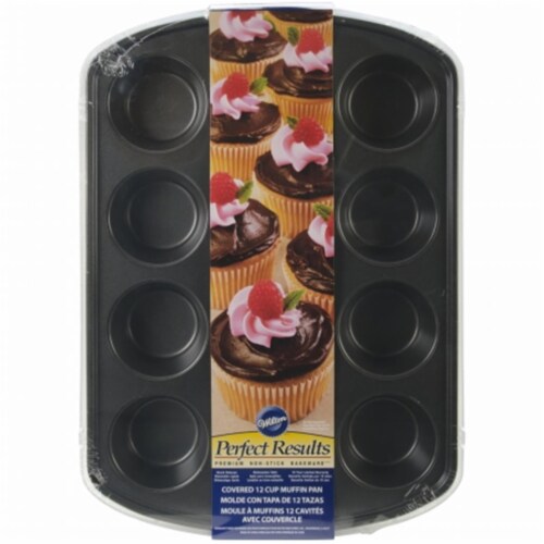 Covered 12 Cavity Muffin Pan Perspective: front
